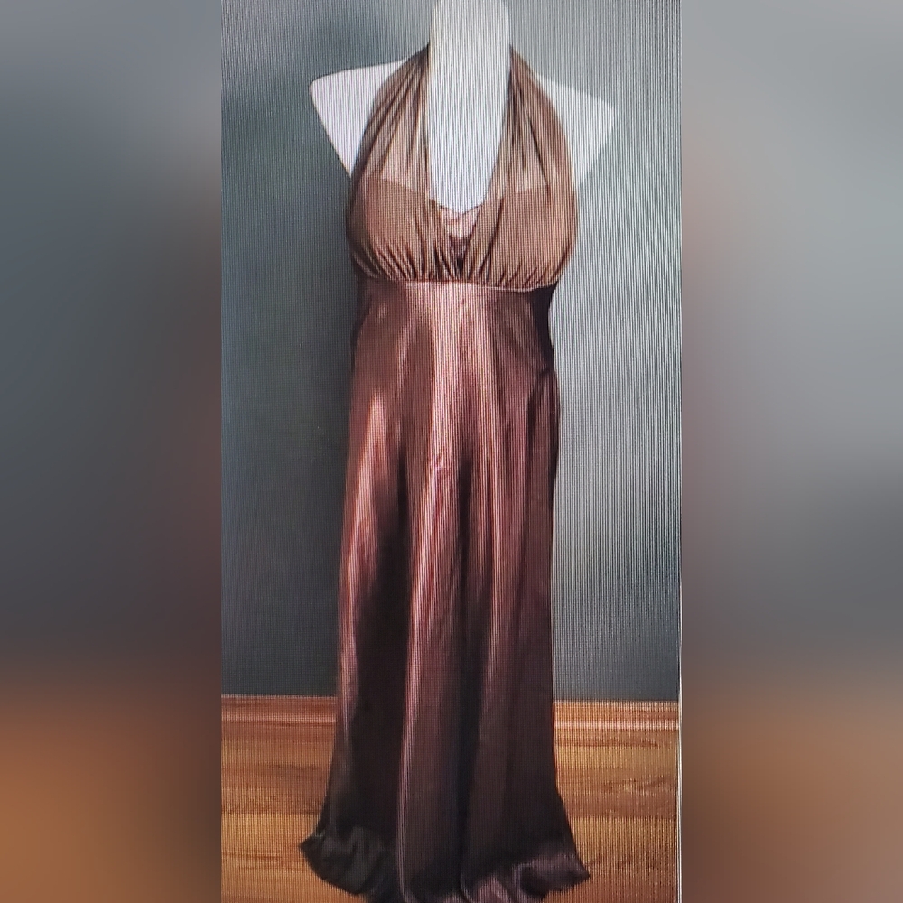 David's Bridal Backless Brown Dress